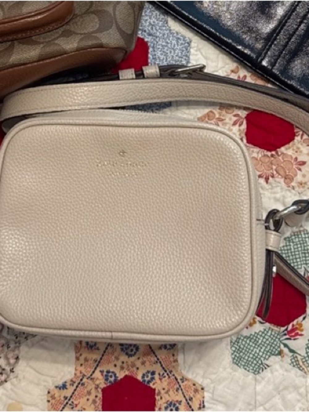 Kate Spade Leather Crossbody Bag in Light Beige/cream